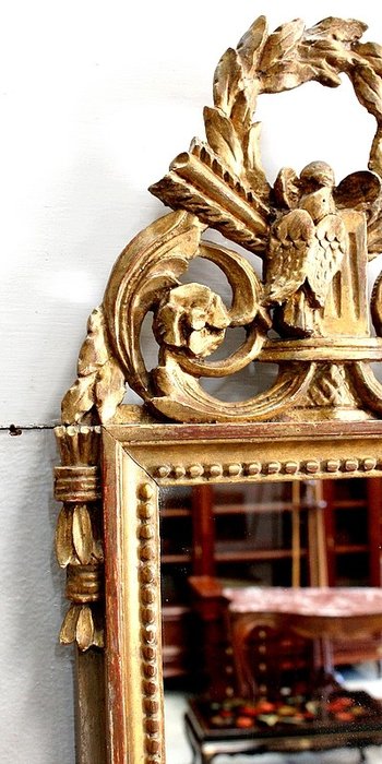  Petit Miroir en Bois Doré, style Louis XVI - 1ère partie XXe 
