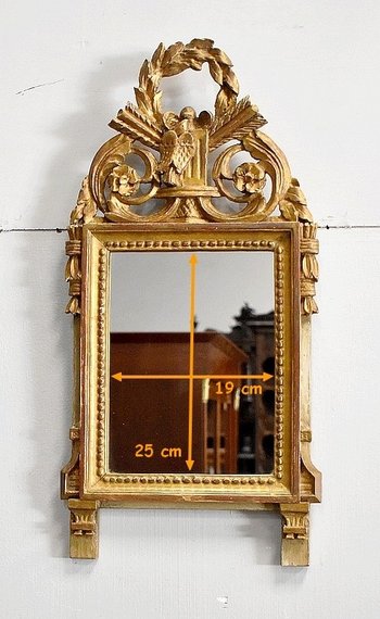  Petit Miroir en Bois Doré, style Louis XVI - 1ère partie XXe 