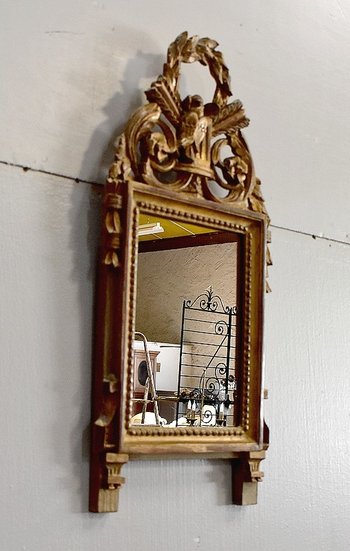  Petit Miroir en Bois Doré, style Louis XVI - 1ère partie XXe 