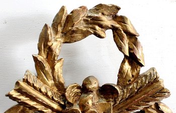  Petit Miroir en Bois Doré, style Louis XVI - 1ère partie XXe 