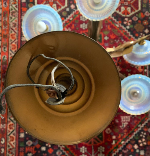 Lustre art déco oiseaux bronze 