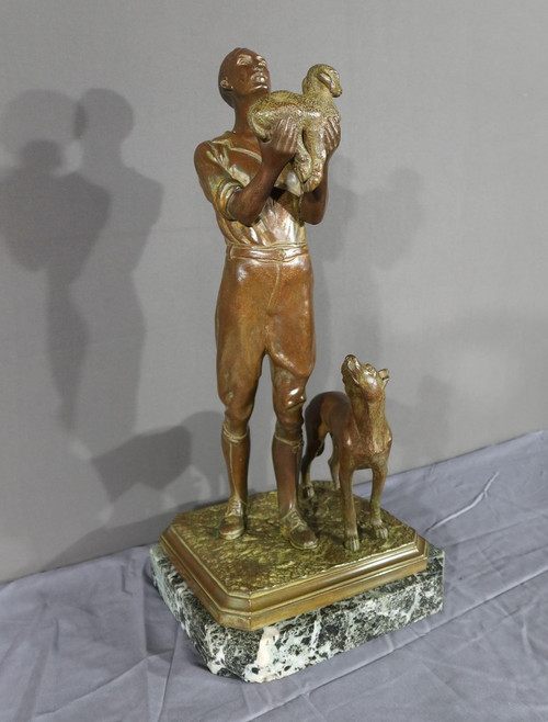 Bronzeskulptur mit doppelter Patina – frühes 20. Jahrhundert