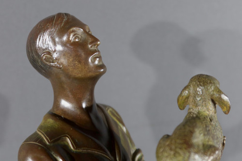 Bronzeskulptur mit doppelter Patina – frühes 20. Jahrhundert