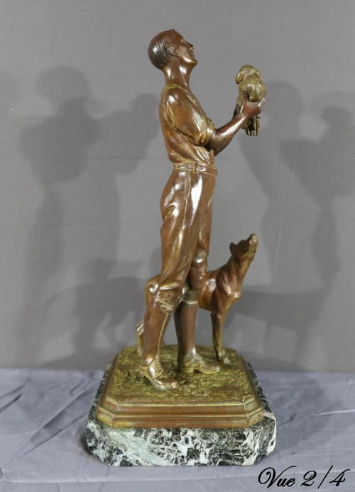 Bronzeskulptur mit doppelter Patina – frühes 20. Jahrhundert