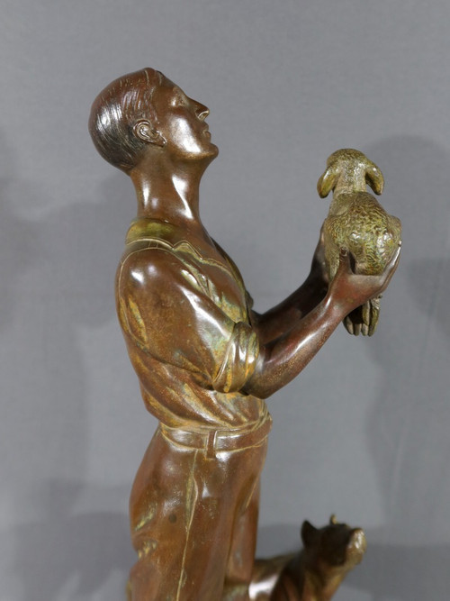 Bronzeskulptur mit doppelter Patina – frühes 20. Jahrhundert