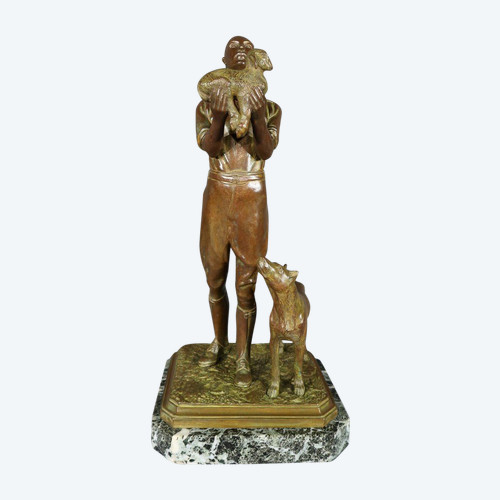 Bronzeskulptur mit doppelter Patina – frühes 20. Jahrhundert