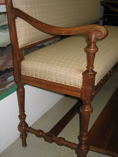 Banquette de Billard en Noyer - XXe