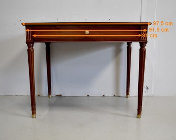  Solid Cuban Mahogany Desk Table, Louis XVI - Eighteenth
