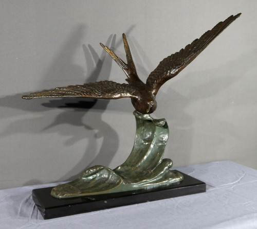 “Il Gabbiano” in bronzo, attribuito a Erget – Inizio XX secolo