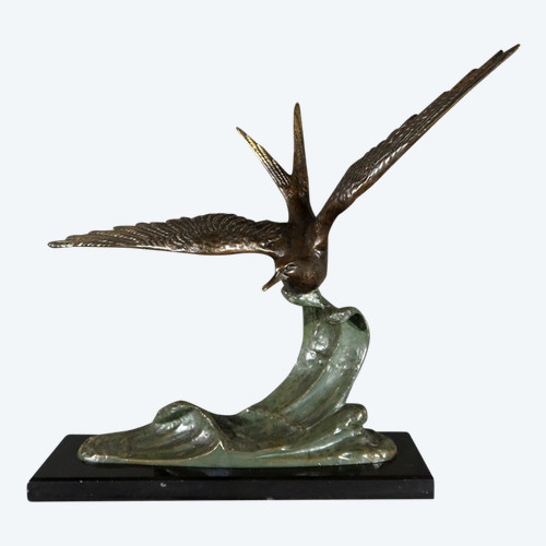 “Il Gabbiano” in bronzo, attribuito a Erget – Inizio XX secolo