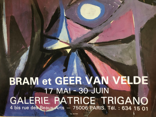 Poster Bram and Geer Van Velde Galerie Patrice Trigano Paris 1984
