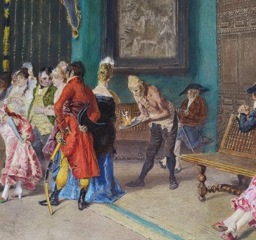 Watercolor Engraving Wedding After Fortuny 19th