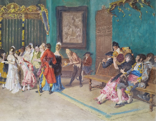 Watercolor Engraving Wedding After Fortuny 19th