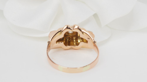 Anello Tank In Oro Rosa E Bianco, Diamanti
