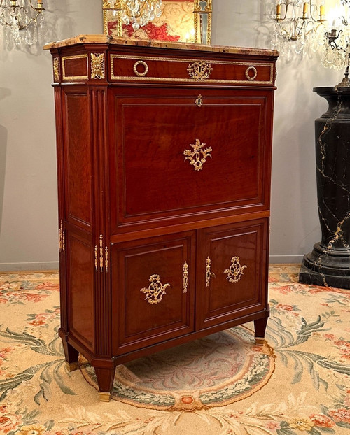 Etienne Levasseur, Secretaire En Acajou Estampillé d'Epoque Louis XVI Vers 1770