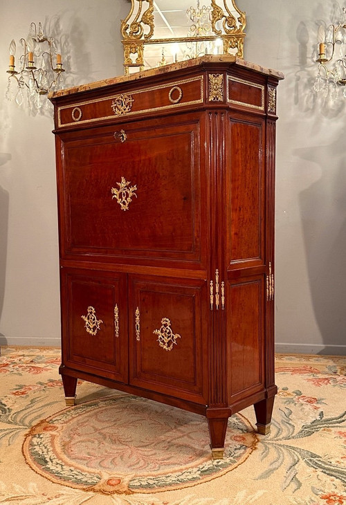 Etienne Levasseur, Secretaire En Acajou Estampillé d'Epoque Louis XVI Vers 1770
