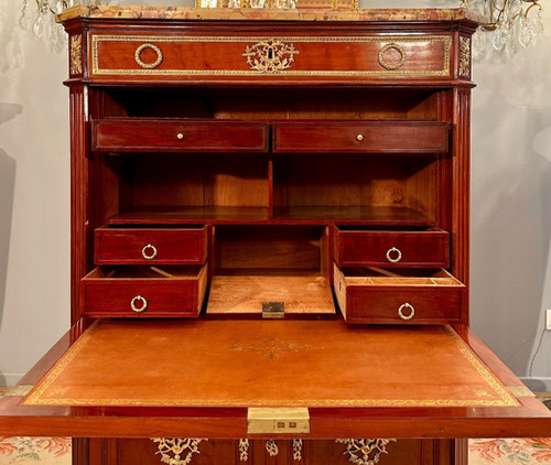 Etienne Levasseur, Secretaire En Acajou Estampillé d'Epoque Louis XVI Vers 1770