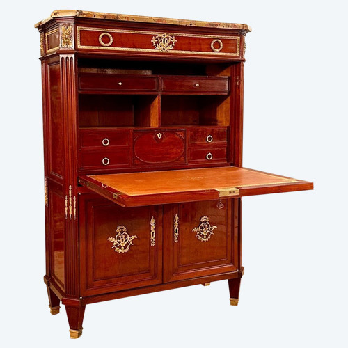 Etienne Levasseur, Secretaire En Acajou Estampillé d'Epoque Louis XVI Vers 1770
