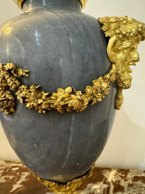 COPPIA DI CASSOLETTE CON TESTA DI FAUNO IN STILE LUIGI XVI