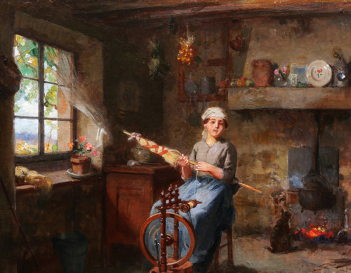 Gustave SURAND, Spinner in an interior