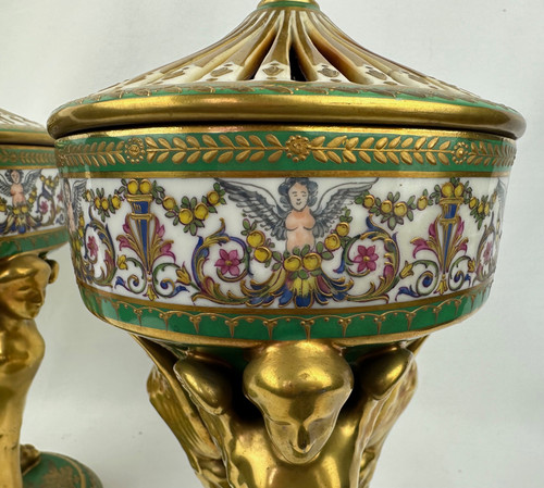 Pair of incense burners, 19th century