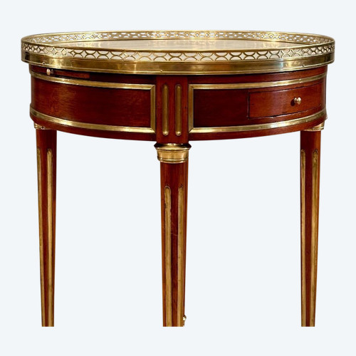 Table Guéridon Bouillotte En Acajou De Style Louis XVI Epoque Napoléon III