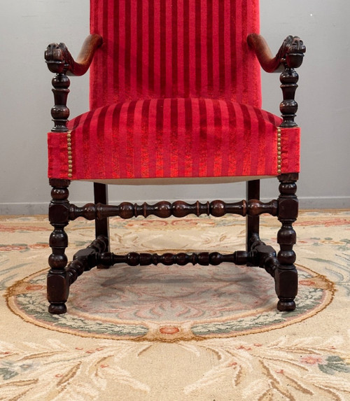 Fauteuil En Noyer d'Epoque Louis XIV XVIIème Siecle