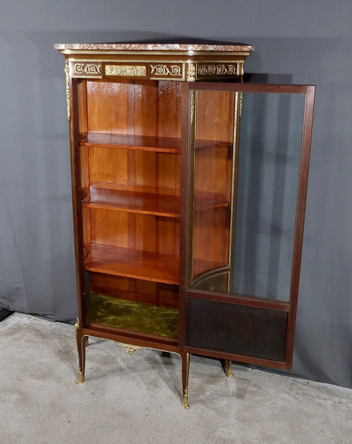 Mahogany display case, Louis XV Louis XVI Transition style - 1900