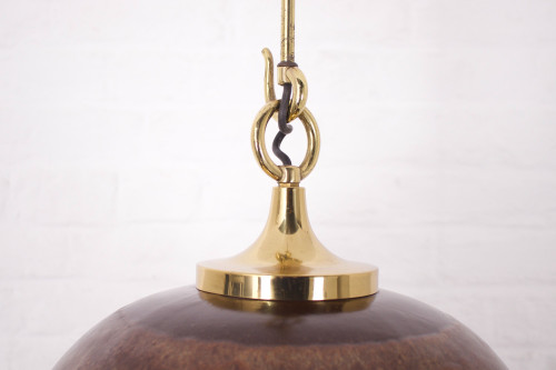 Hanging lamp in glazed ceramic & brass.