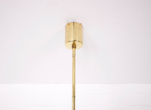 Hanging lamp in glazed ceramic & brass.