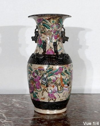  Pair of Nanjing Porcelain Vases, China - Late 19th century