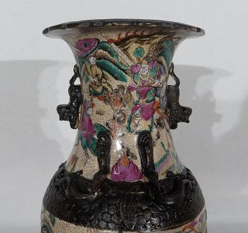  Pair of Nanjing Porcelain Vases, China - Late 19th century