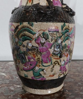 Pair of Nanjing Porcelain Vases, China - Late 19th century