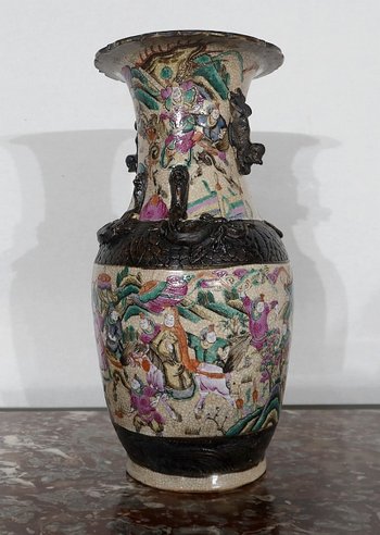 Pair of Nanjing Porcelain Vases, China - Late 19th century