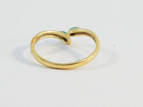 Bague en OR jaune 18 carats avec emeraudes et diamants