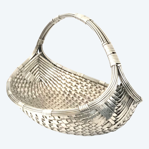 Vannerie fruit basket attributed to Christofle silverware