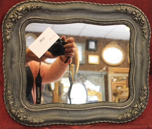 30 X 36 Cm Petit Miroir Ancien Napoléon III, Glace Mercure