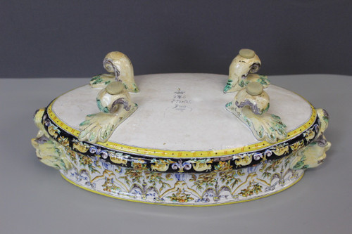 Jardinière En Faïence De Blois Di J. Tortat Fine XIX