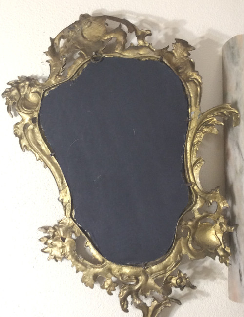 Konturenspiegel aus vergoldeter Bronze Stil Louis XV