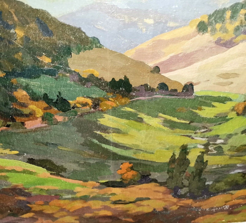 Paesaggio di montagna olio su tela firmato Henri MARCHAL (Nancy, 1878-1942)