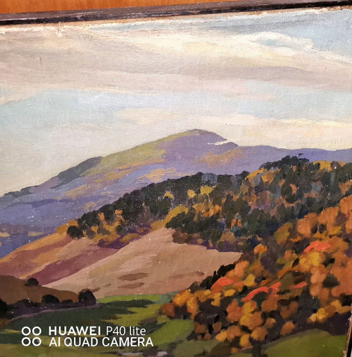 Paesaggio di montagna olio su tela firmato Henri MARCHAL (Nancy, 1878-1942)