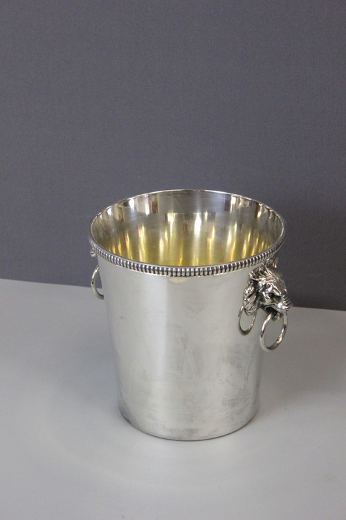 Silver Plated Champagne Bucket With Lions