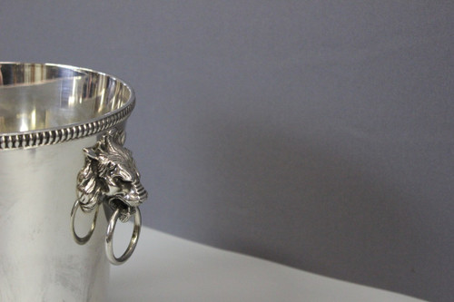 Silver Plated Champagne Bucket With Lions