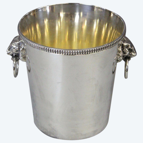 Silver Plated Champagne Bucket With Lions