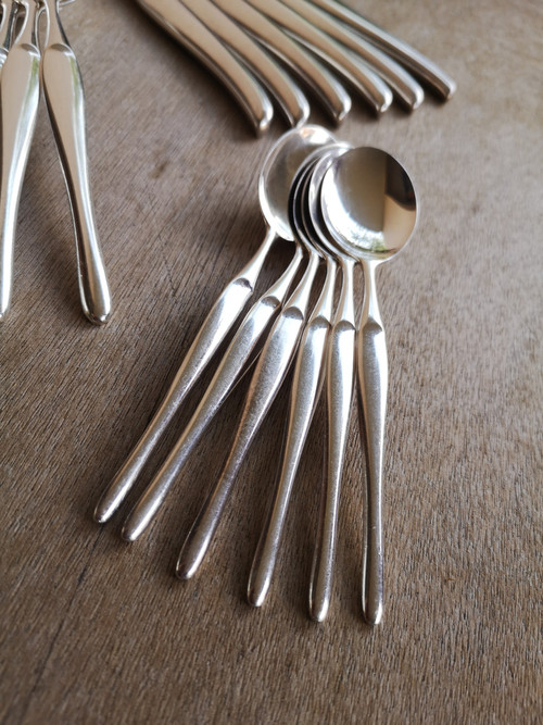Christofle "Tapio" silver-plated half-cutlery set, 24 pieces (6 individual place settings)