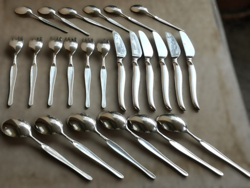 Christofle "Tapio" silver-plated half-cutlery set, 24 pieces (6 individual place settings)