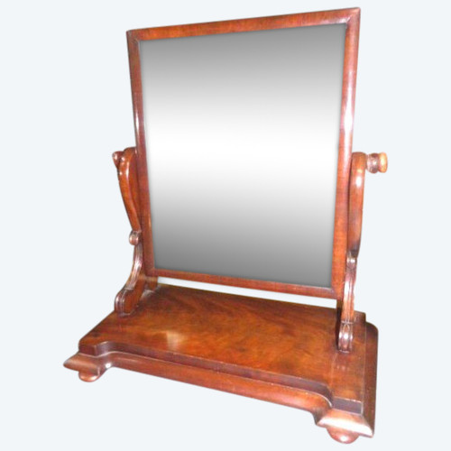 Specchio psichico cubano in mogano fiammato di epoca di restauro