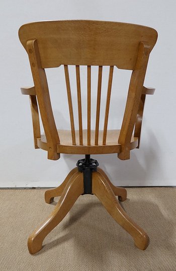 Sedia da scrivania regolabile, in rovere chiaro massiccio - 1940