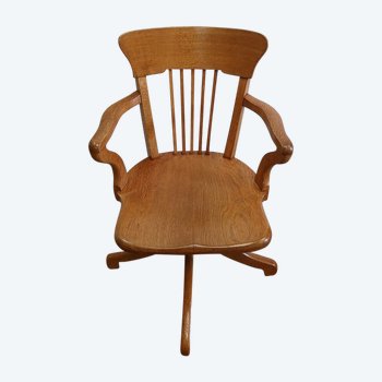 Fauteuil de Bureau réglable, en Chêne Clair massif – 1940