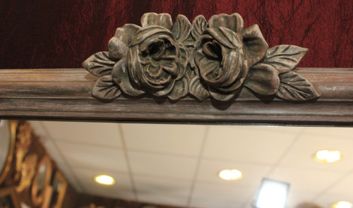 51 X 58 Cm , Faux Pair Of Mirrors, Patina And Flower Designs